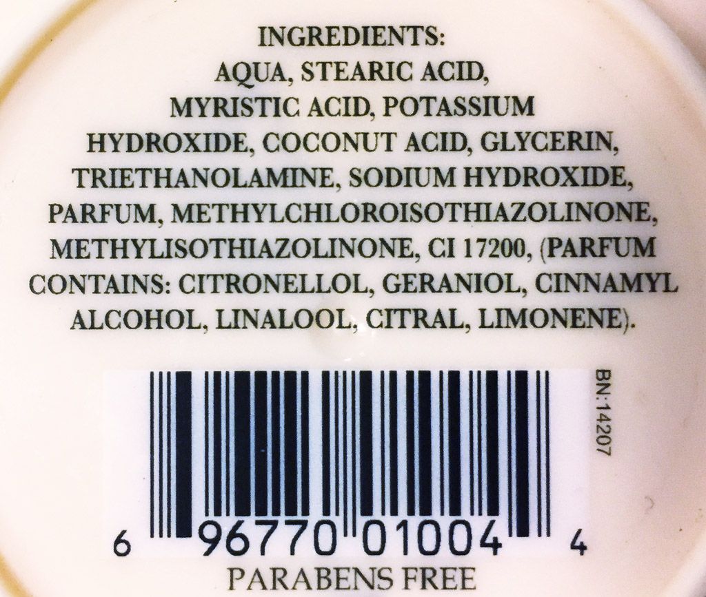 Skład kremu Taylor of Old Bond Street Rose Shaving Cream