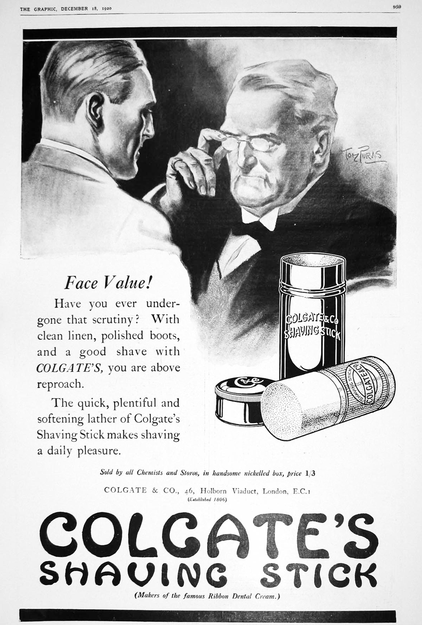 Reklama sztyftu do golenia firmy Colgate