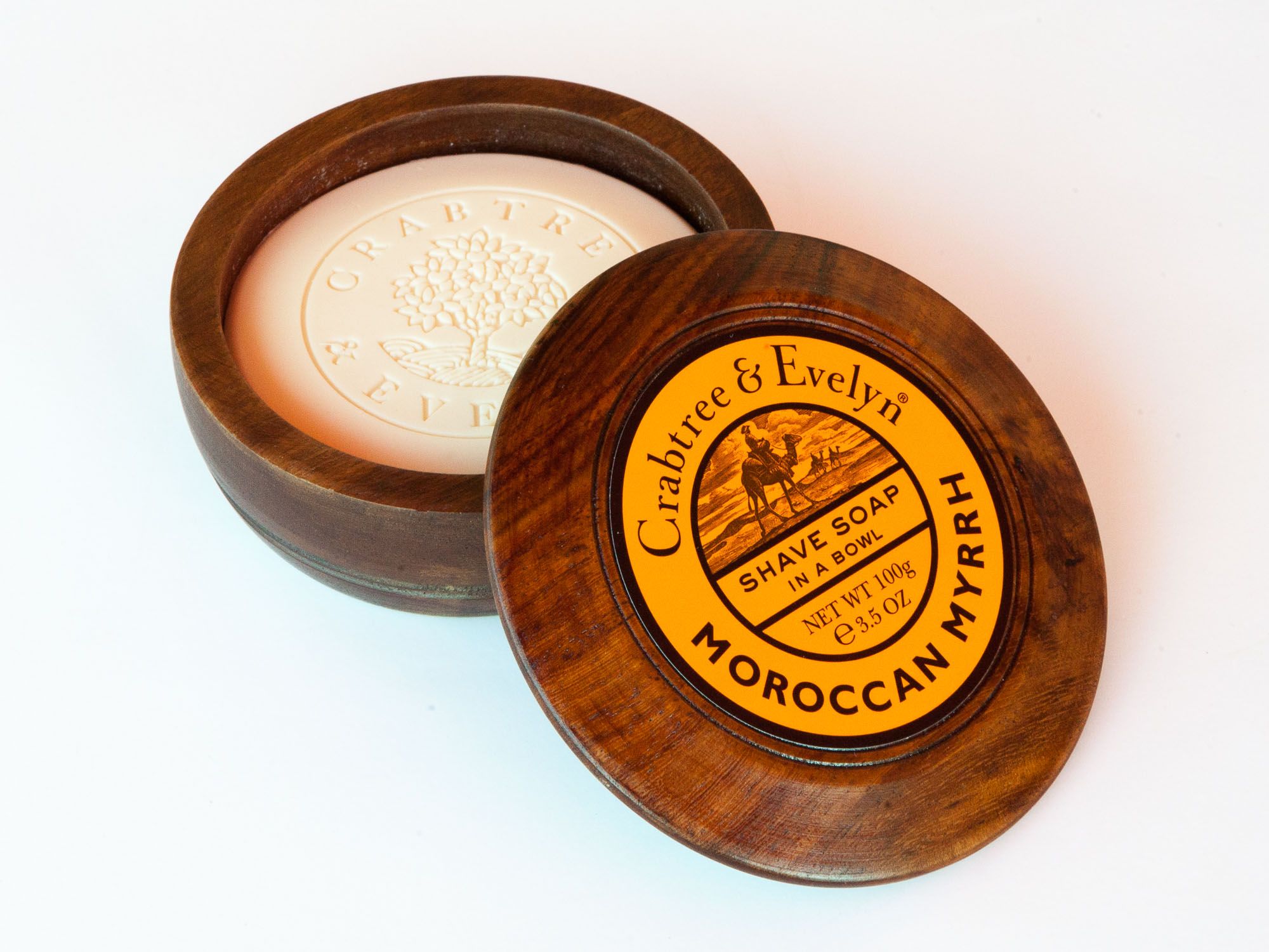 Drewniany tygiel z mydłem do golenia Crabtree&Evelyn Moroccan Myrrh